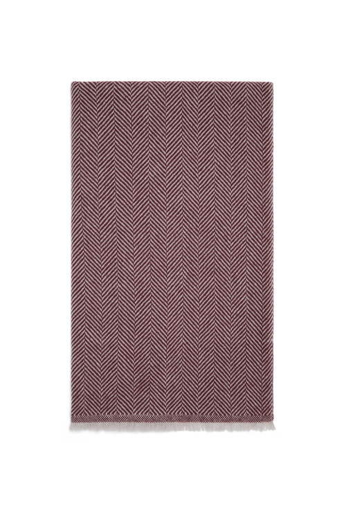 Brunello Cucinelli Herringbone-pattern Cashmere Scarf In White