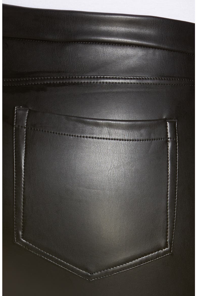 Sculpt Her Marilyn Faux Leather Straight Leg Pants, Alternate, color, BLACK