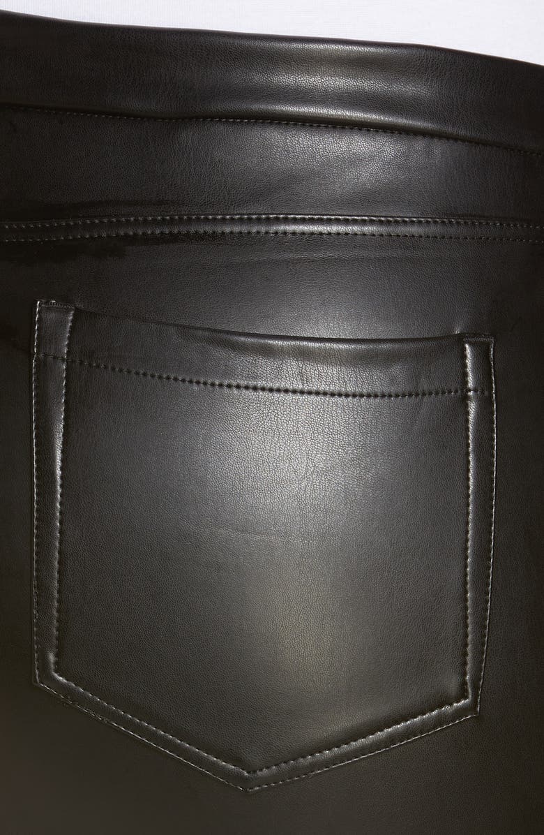 NYDJ Sculpt Her Marilyn Faux Leather Straight Leg Pants, Alternate, color, Black