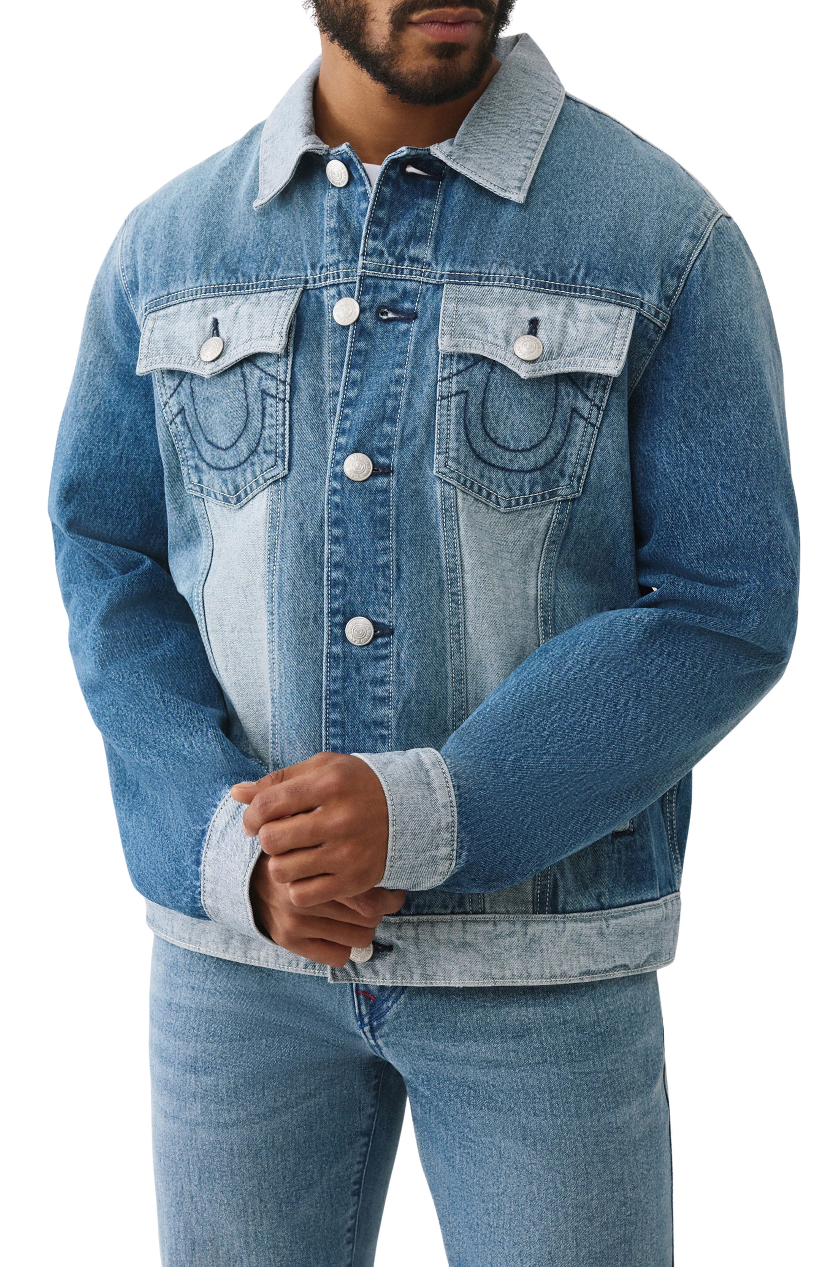 True Religion Reverse Denim Trucker Jacket