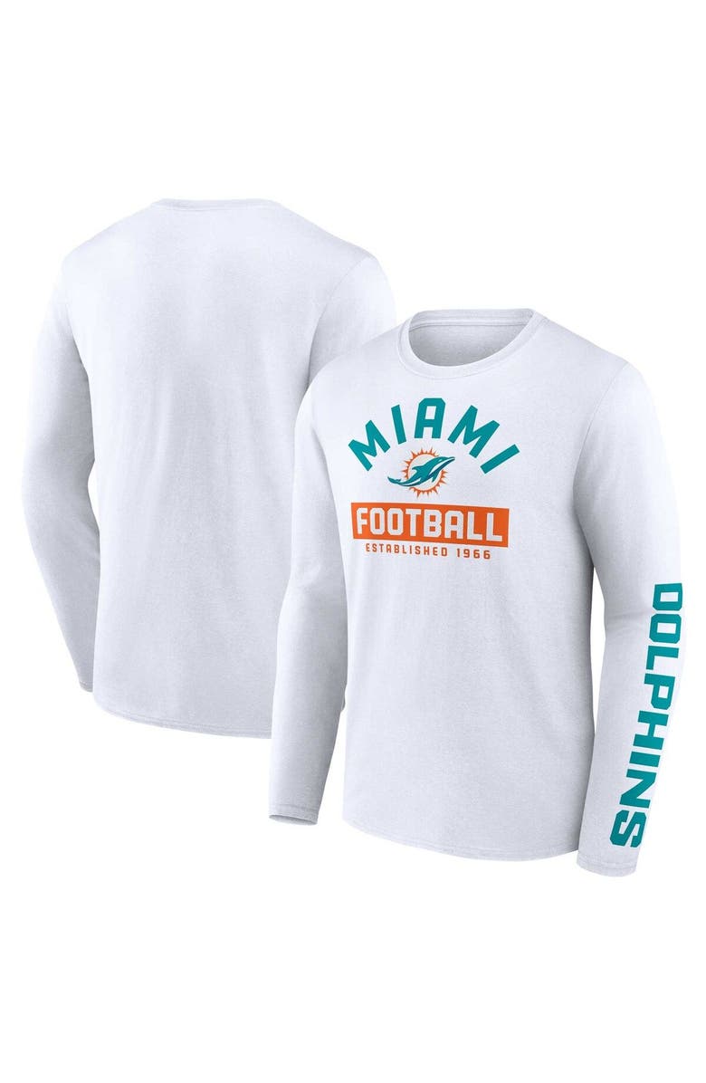 FANATICS Men's Fanatics Branded White Miami Dolphins Long Sleeve T-Shirt, Main, color, 