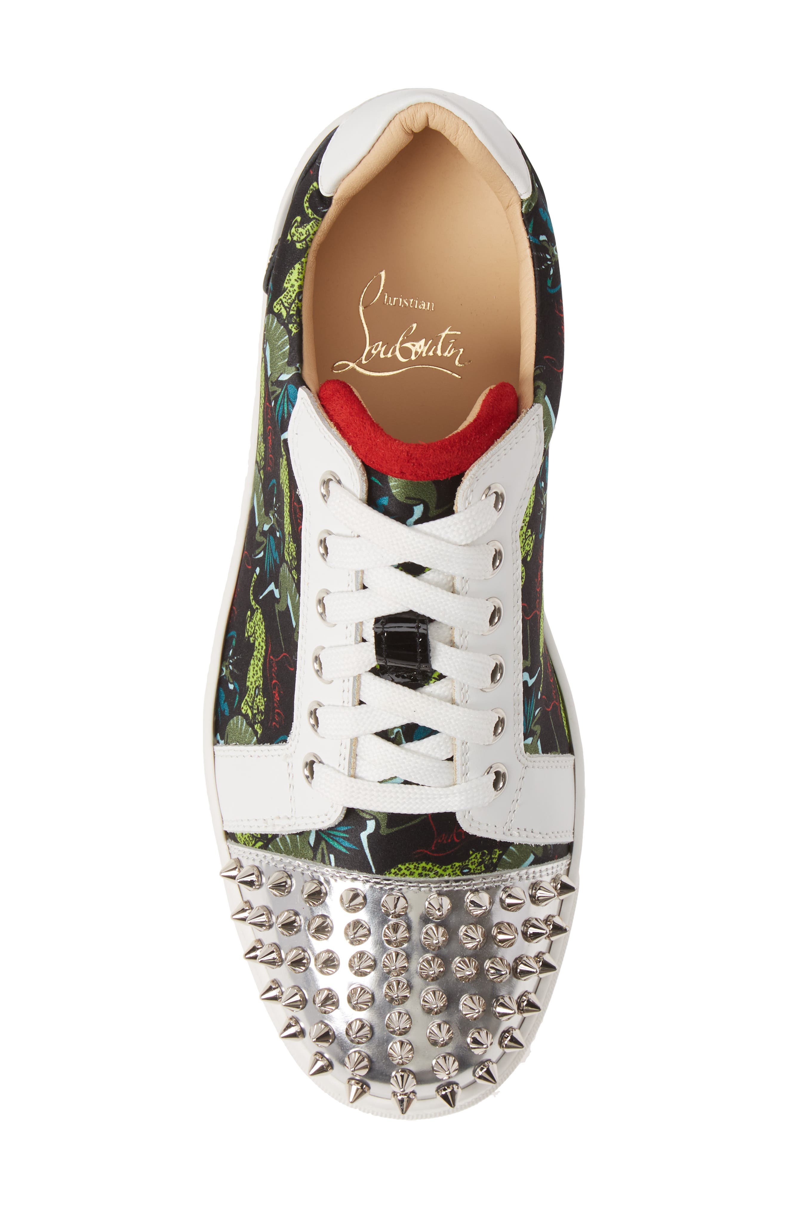 Christian Louboutin Vieira Spike Print Low Top Sneaker, Alternate, color, 