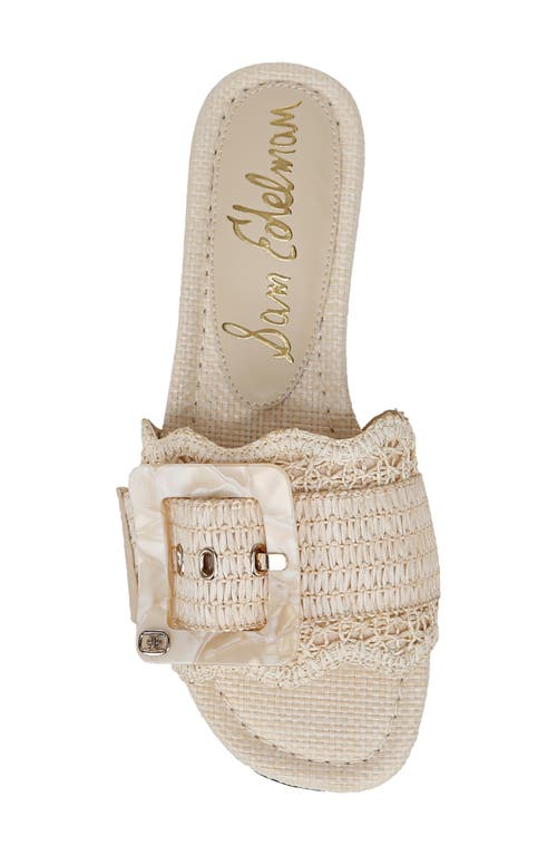 Sam Edelman Bambi Raffia Buckle Slide Sandal In Neutral
