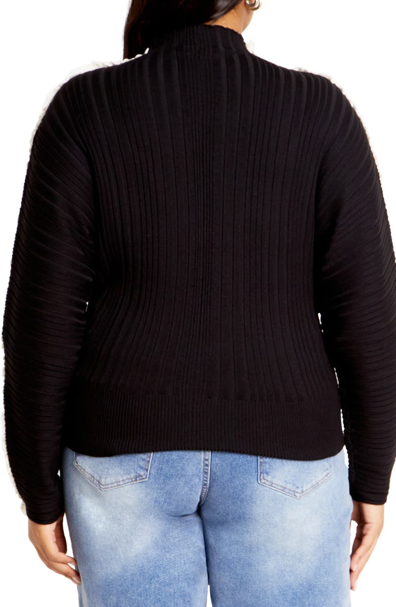 City Chic Miranda Sweater, Alternate, color, Black