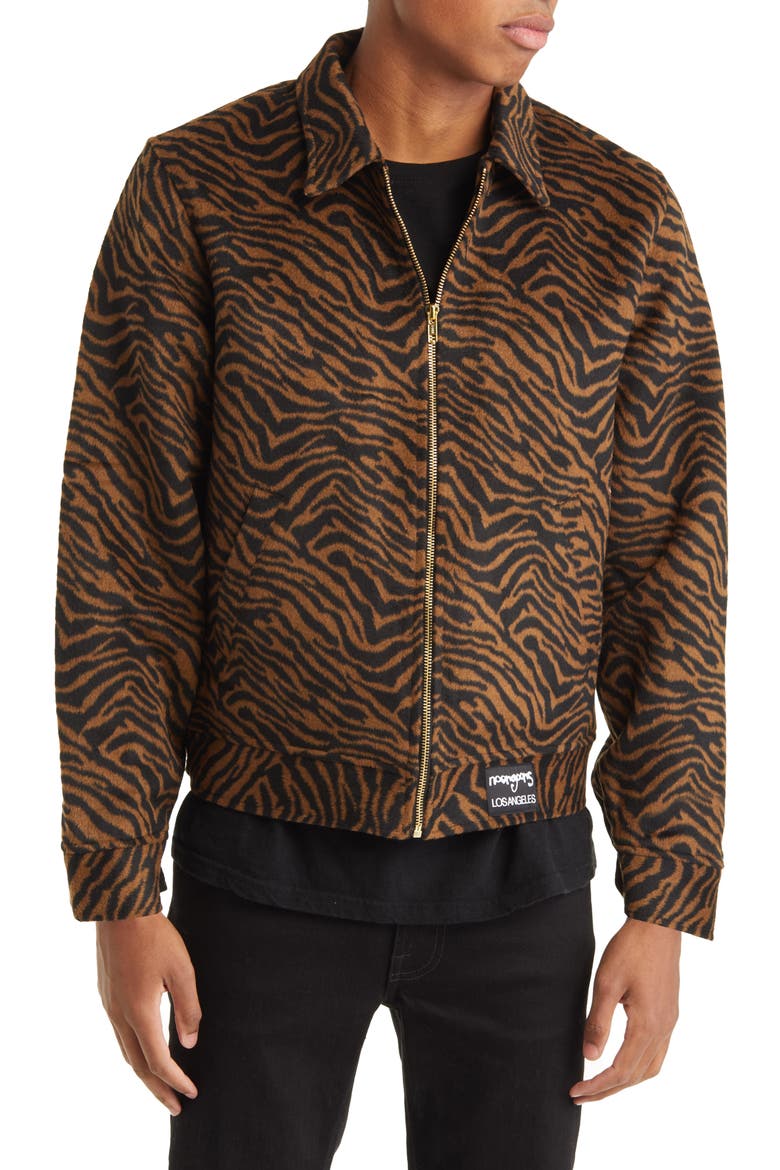 Frequency Tiger Stripe Jacket, Alternate, color, BROWN TIGER