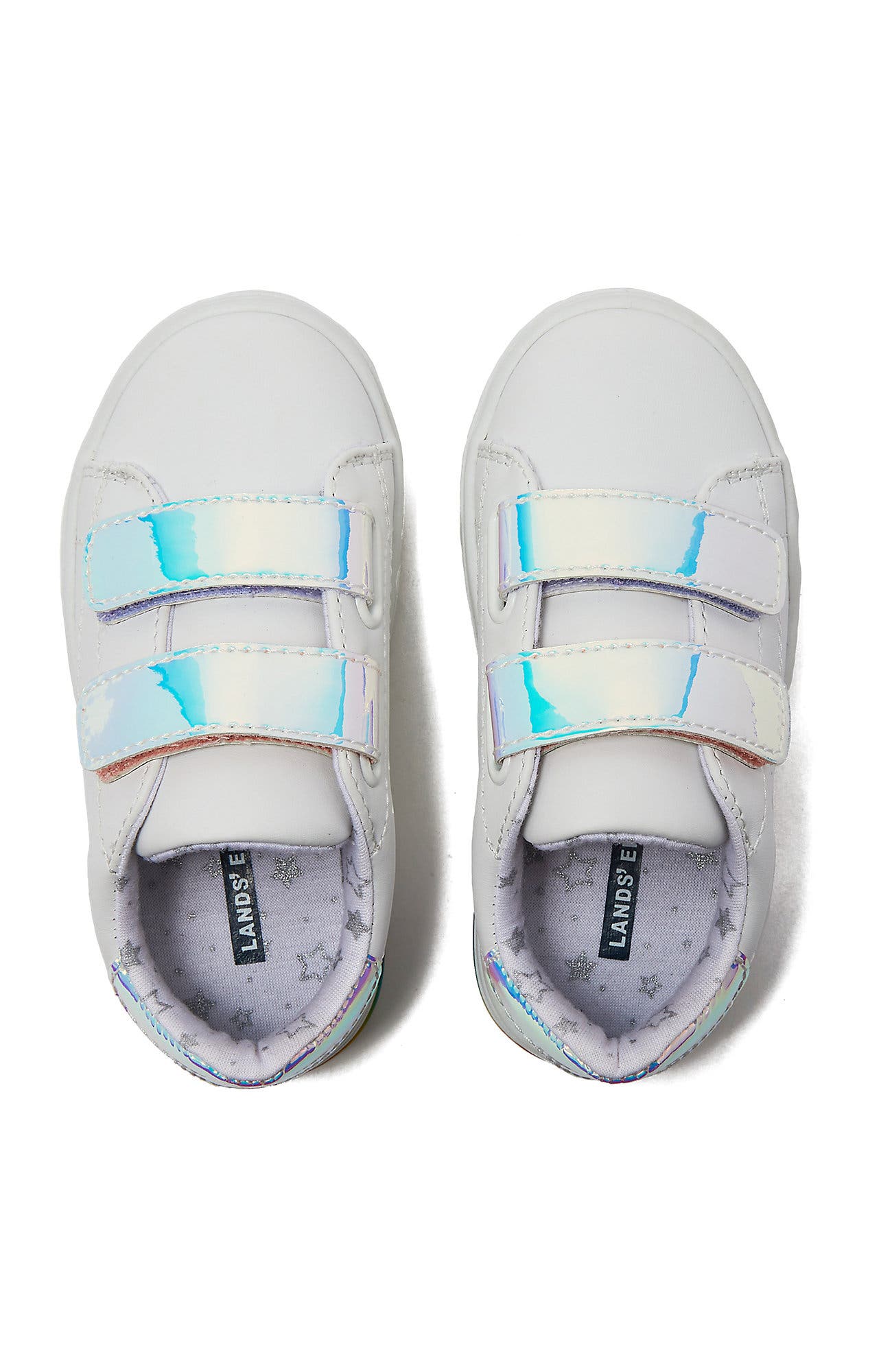 Lands' End Toddlers Easy On Sneakers, Alternate, color, White