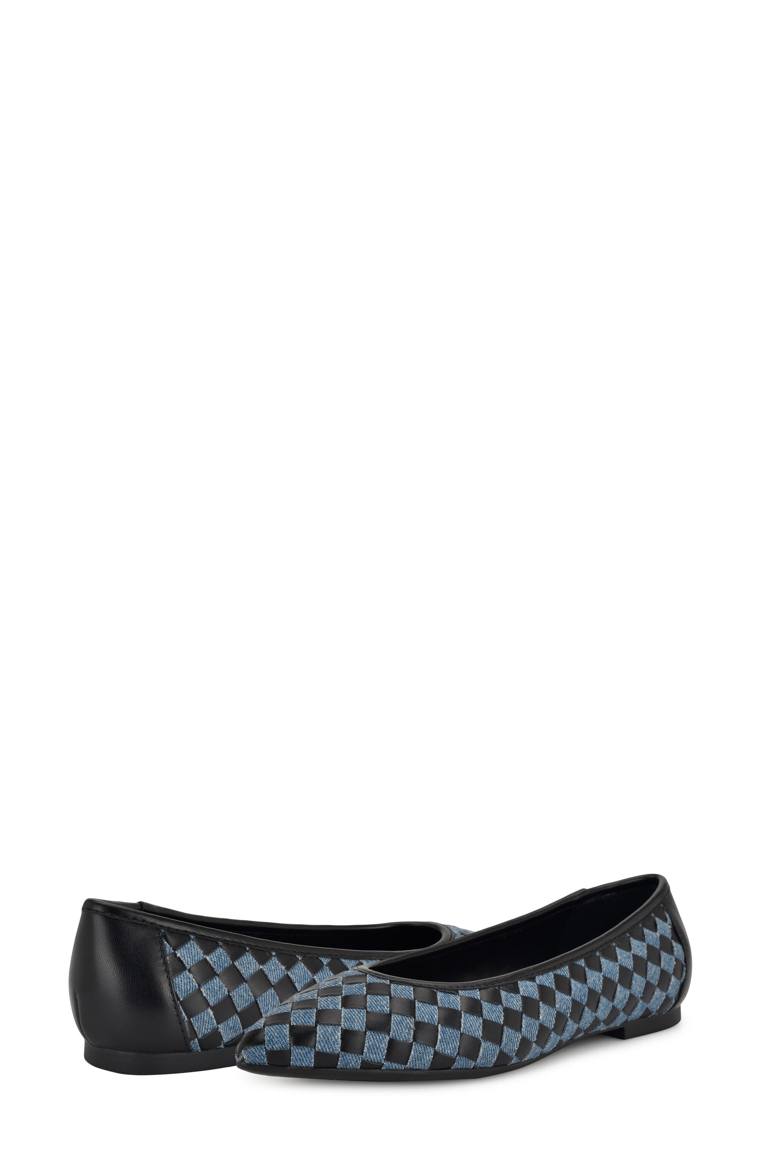 Nine West Largo Pointed Toe Flat, Alternate, color, Black/Blue