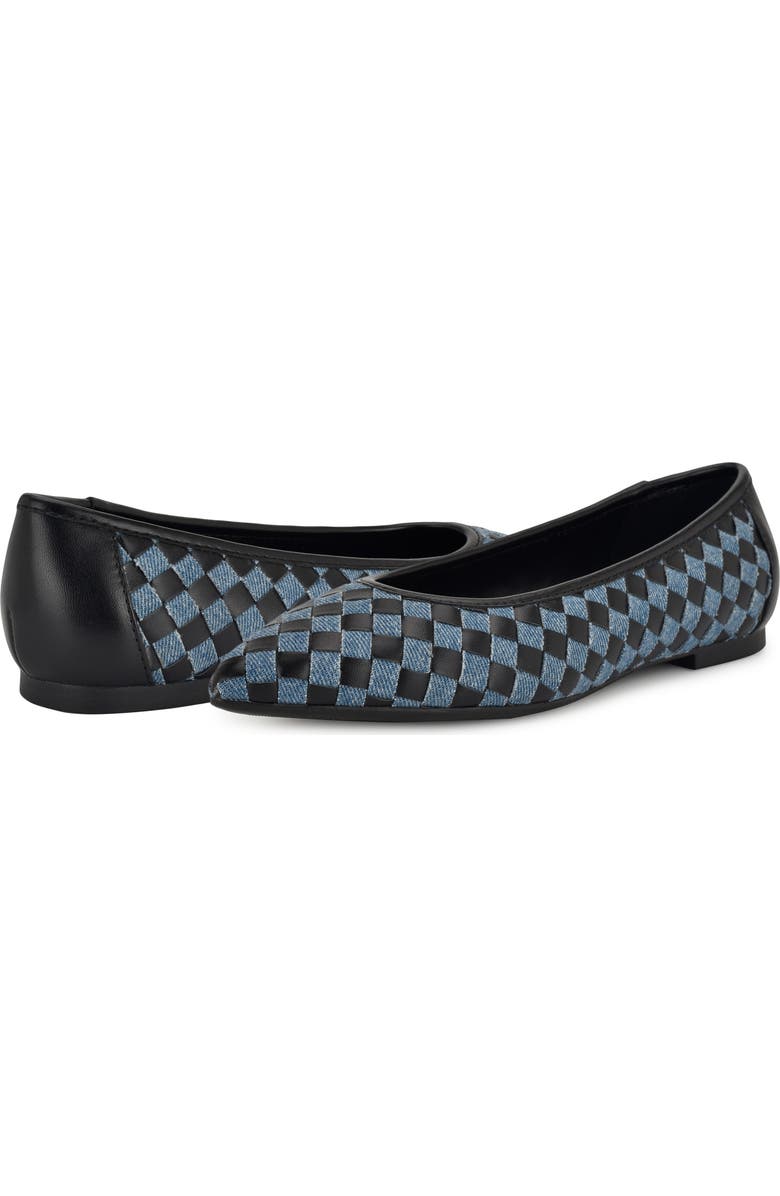 Nine West Largo Pointed Toe Flat, Alternate, color, Black/Blue