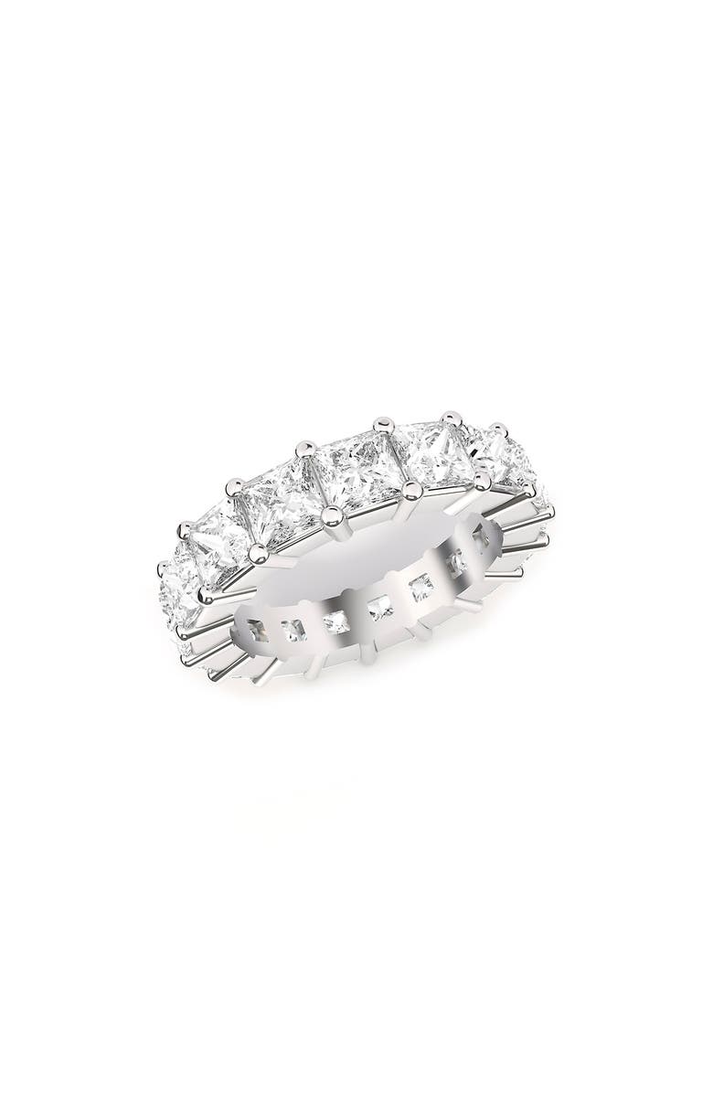 HauteCarat Lab Created Diamond Eternity Ring, Main, color, White Gold