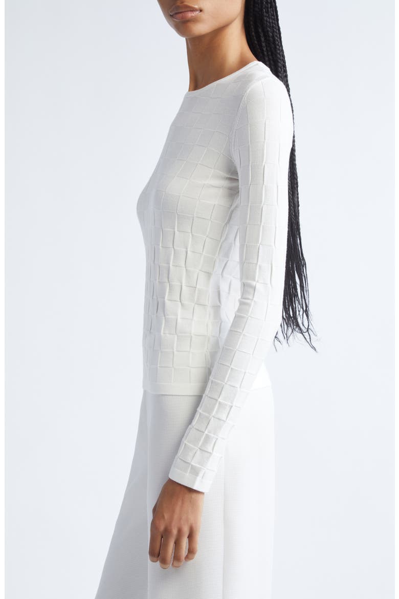 Checkered Sweater, Alternate, color, SOLID WHITE