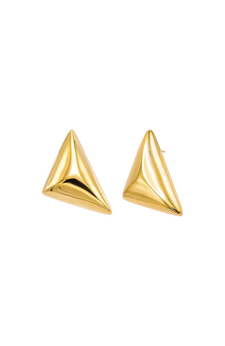 BY ADINA EDEN Solid Puffy Triangle Statement Stud Earring, Main, color,