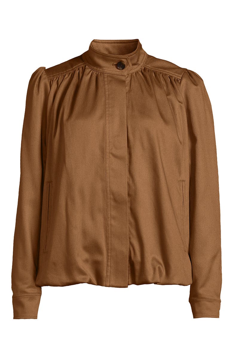 Lands' End Drapey Twill Bubble Hem Jacket, Alternate, color, Canyon Camel