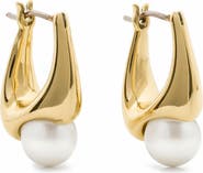 Kate Spade New York faux pearl huggie hoop earrings