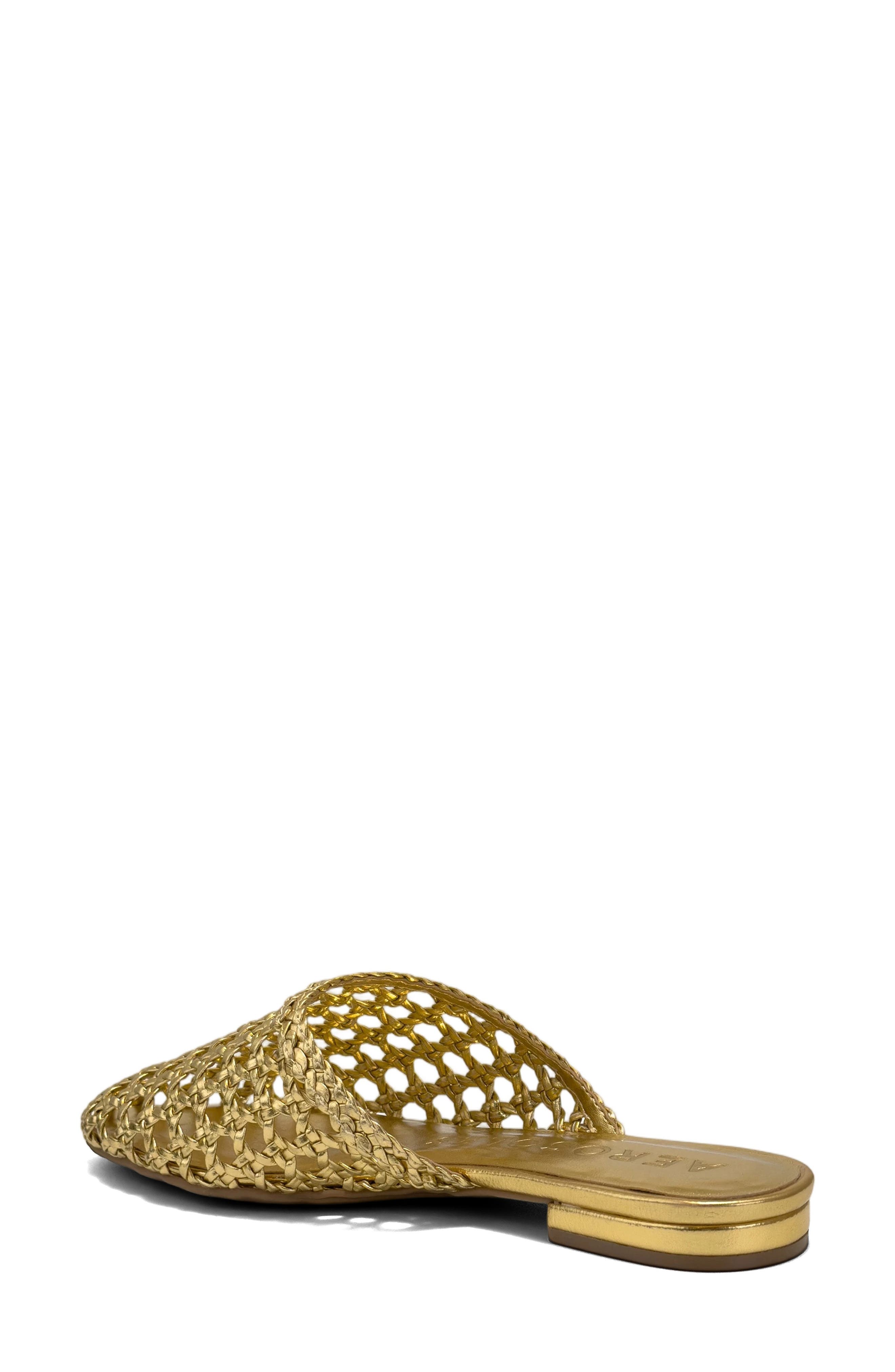 Assia Woven Mule, Alternate, color, GOLD OPEN WOVEN