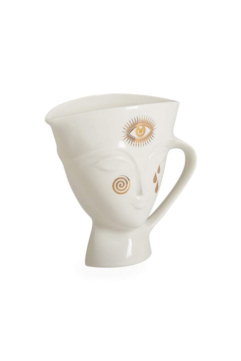 Gilded Giuliette Pitcher, Alternate, color, White / Gold