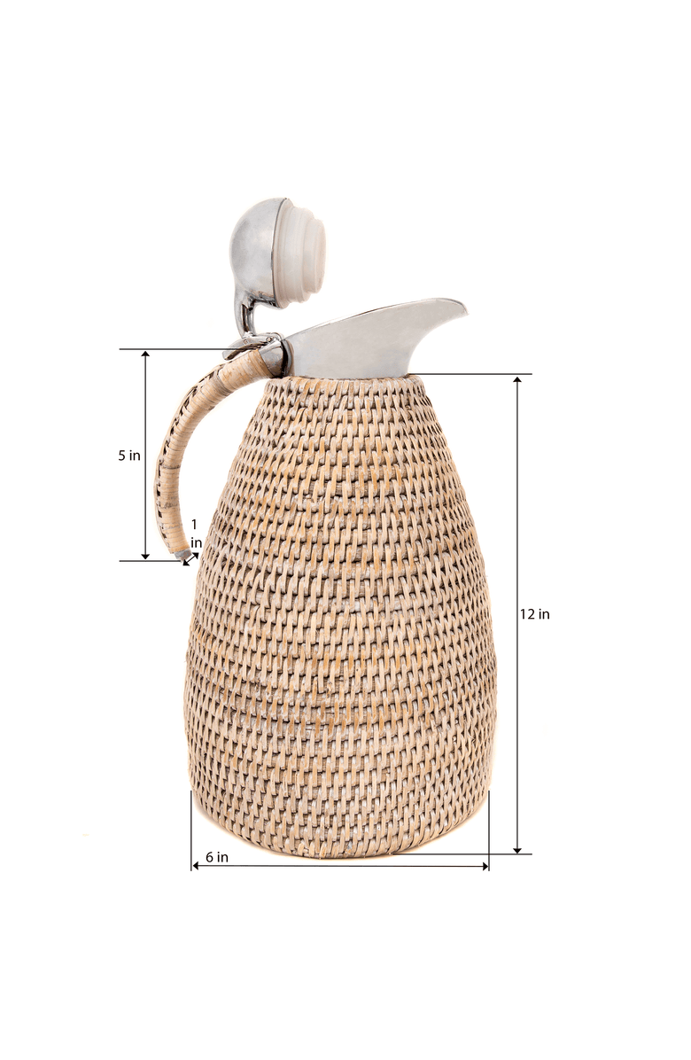 Artifacts Trading Company<sup>™</sup> Artifacts Rattan 1.5 Liter Stainless Steel Thermos, Alternate, color, White Wash