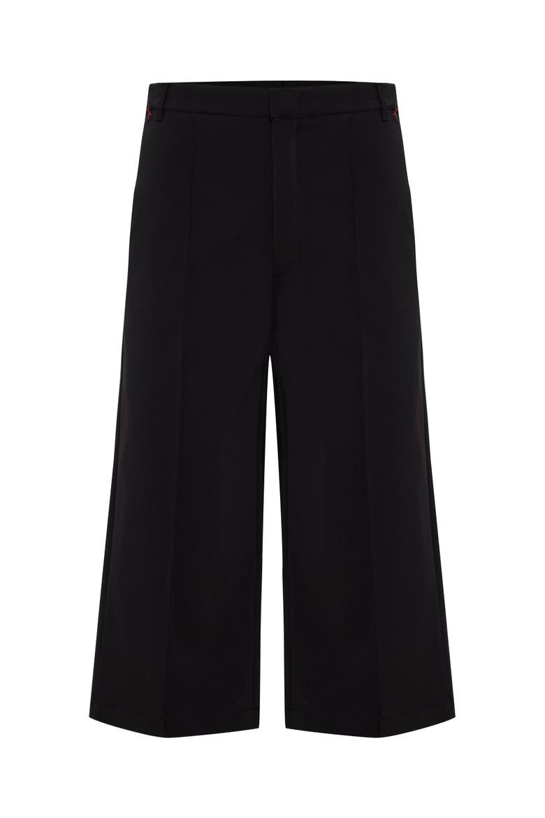 Cotton Woven Short- Black, Main, color, BLACK