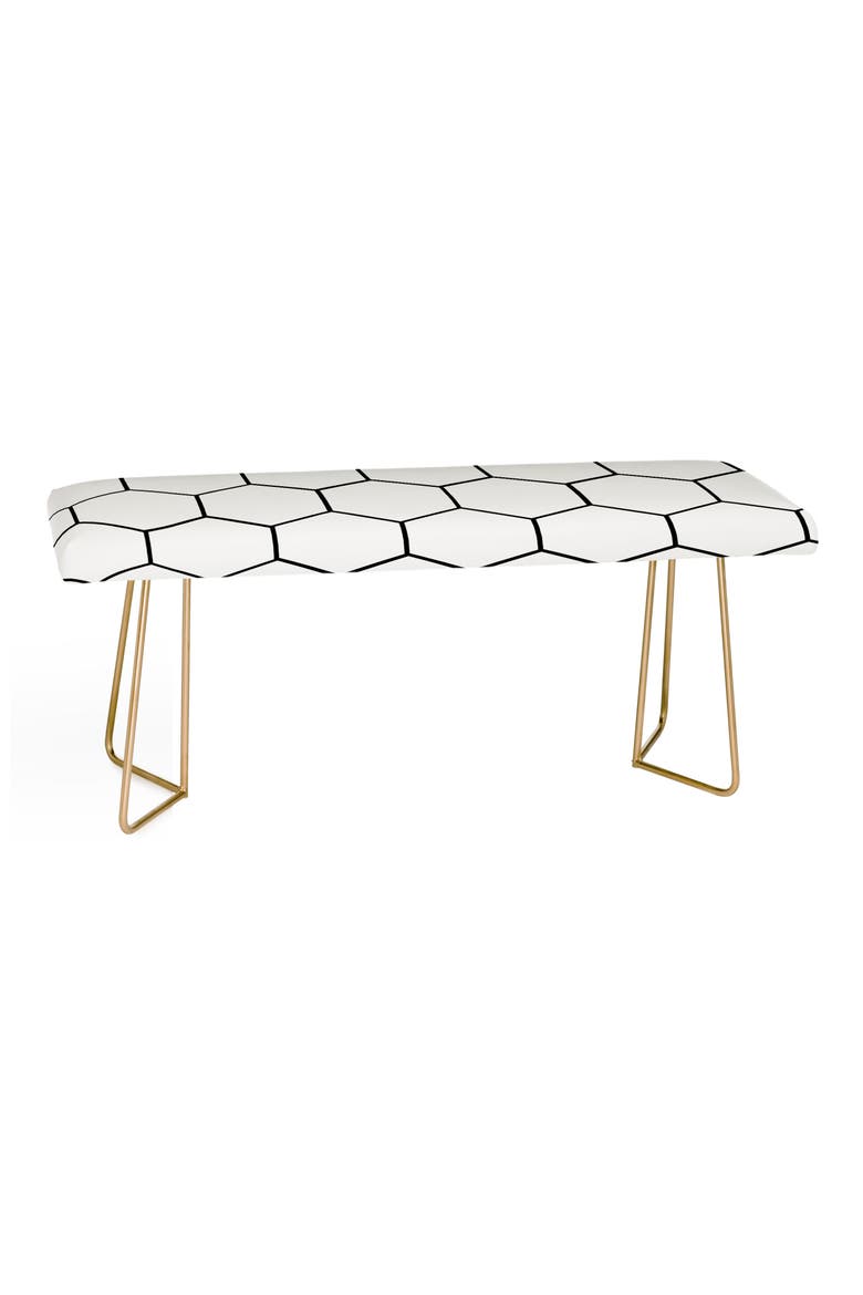 Allyson Johnson Honeycomb Bench, Main, color, WHITE