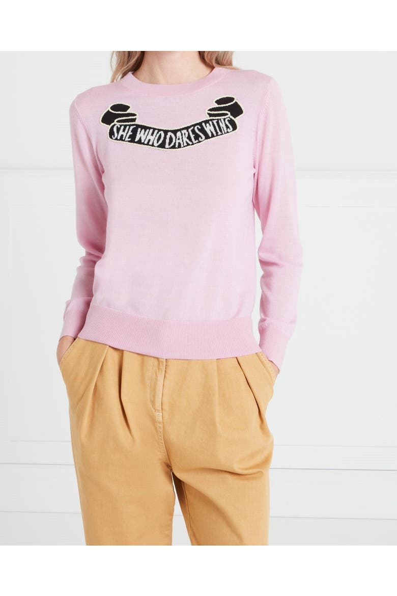 She Who Dares Sweater, Main, color, Pink