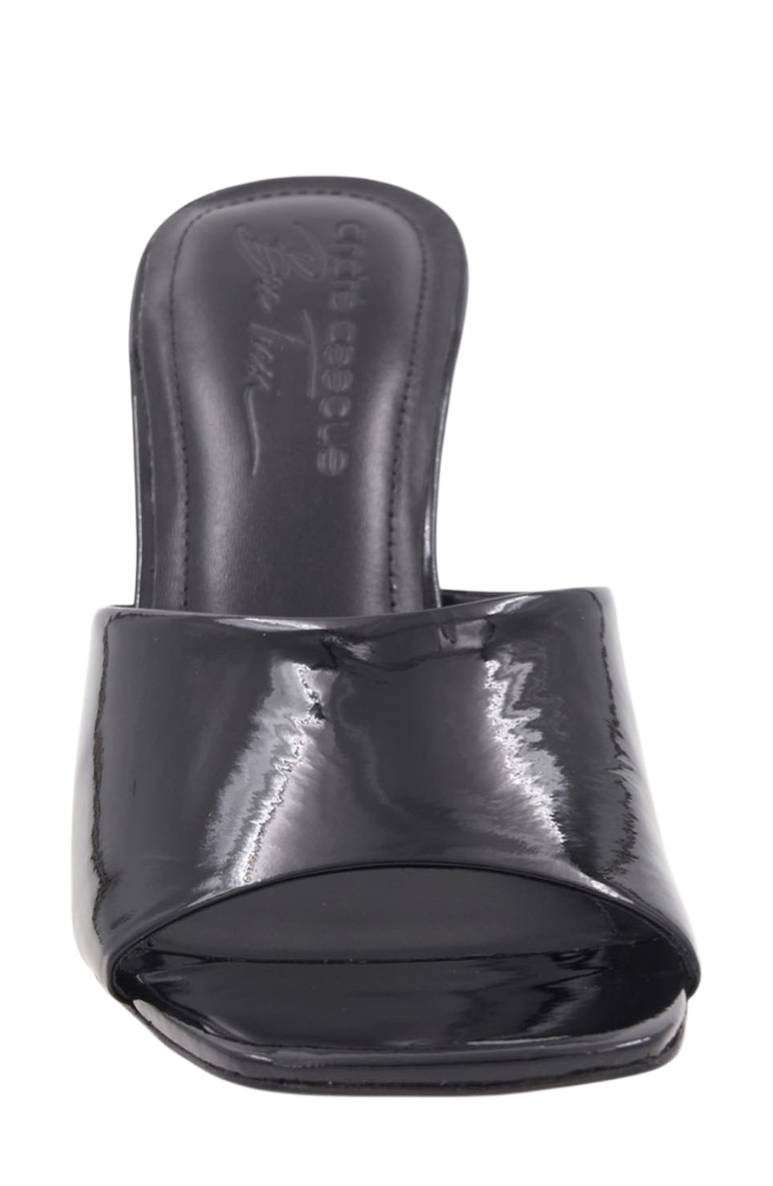 x Bre Tiesi Breana Patent Leather Wedge Mule, Alternate, color, BLACK PATENT