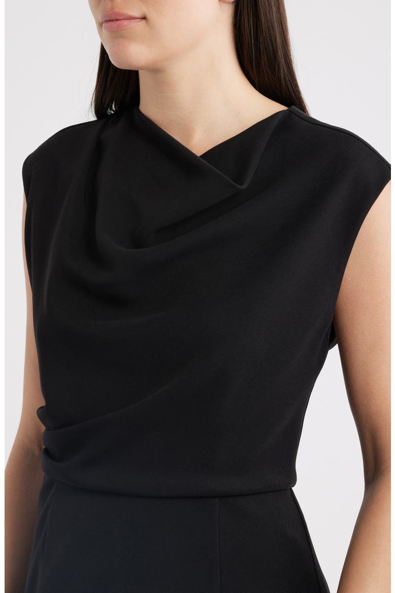 Cowl Neck Midi Dress, Alternate, color, BLACK