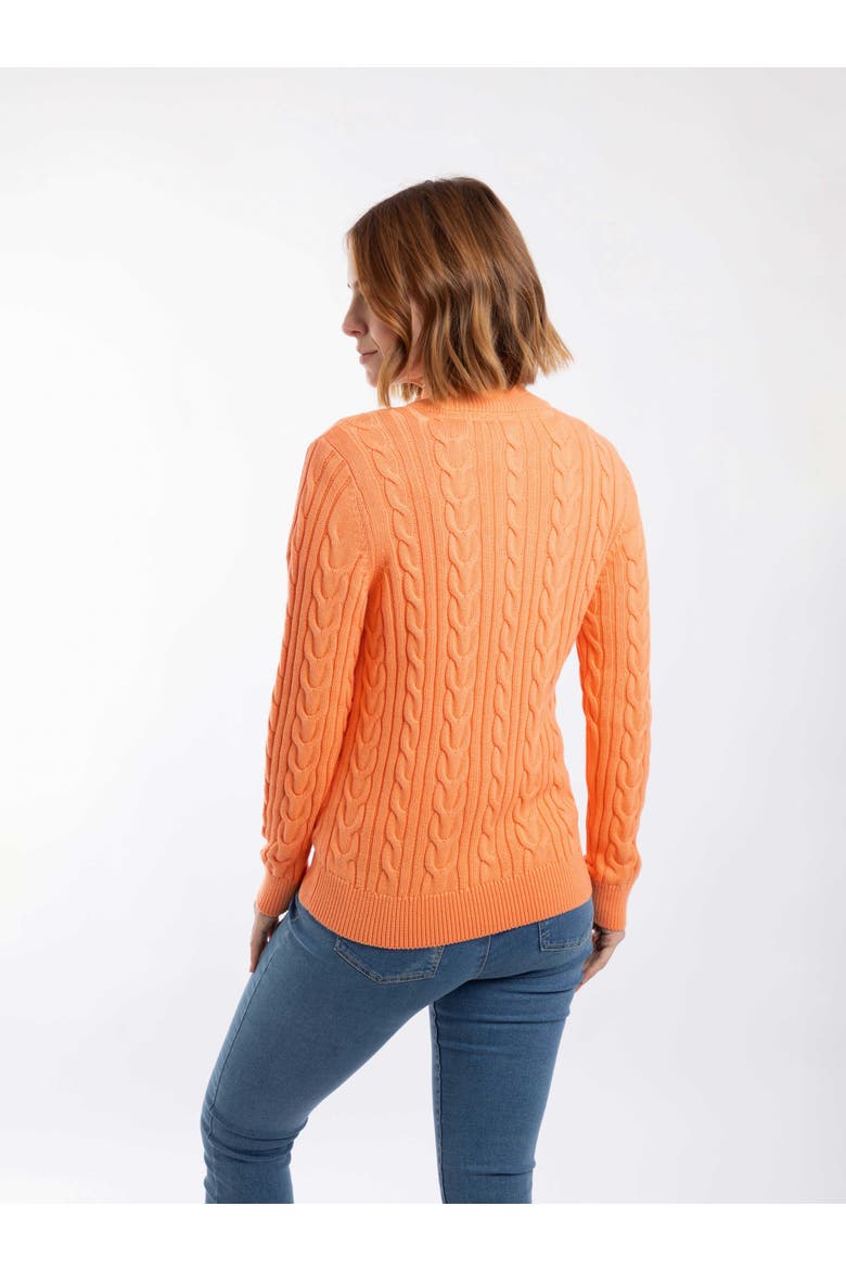 Lunenne Full Zip Cable Knit Cardigan, Alternate, color, Sorbet