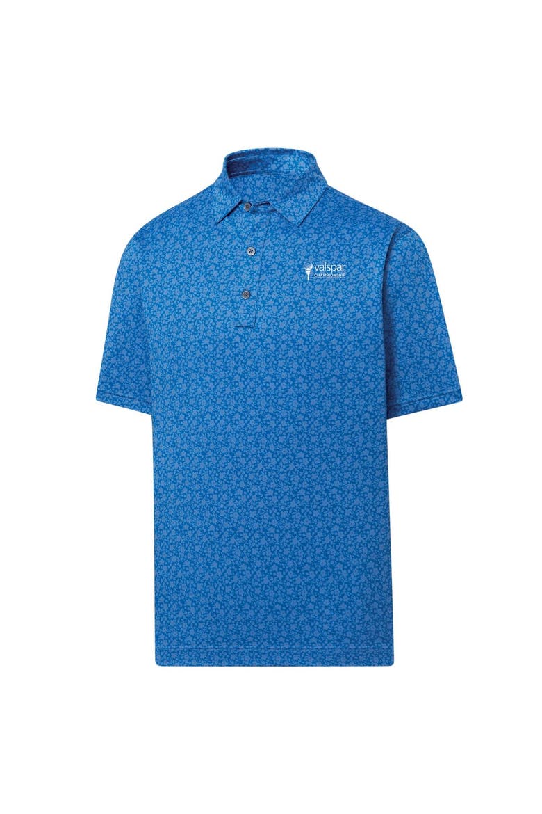 Men's FootJoy Royal Valspar Championship Painted Floral Lisle Polo, Main, color, Royal