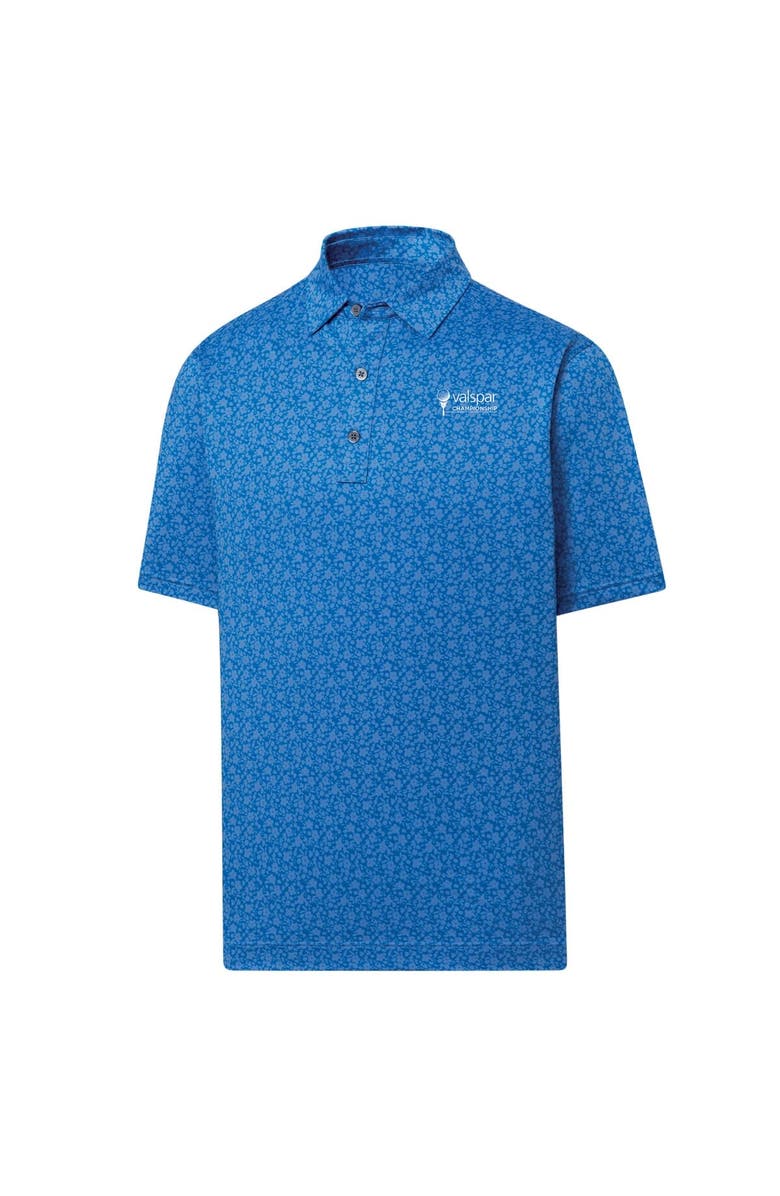 FOOTJOY Men's FootJoy Royal Valspar Championship Painted Floral Lisle Polo, Main, color, Royal