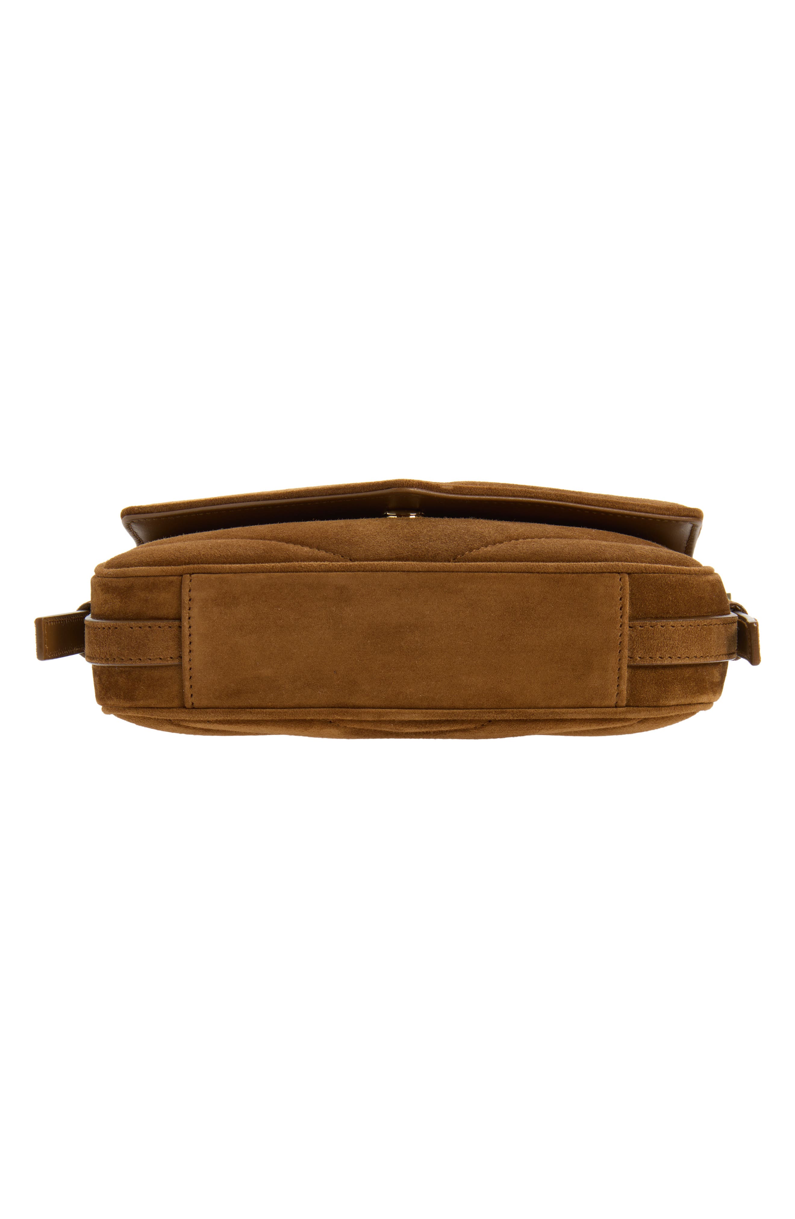 Toy Loulou Matelassé Suede Crossbody Bag, Alternate, color, CARAMEL COGNAC