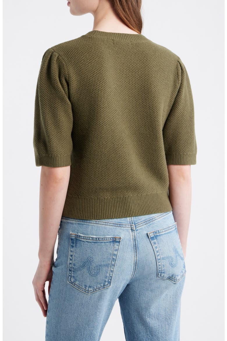 Puff Sleeve Textured Sweater, Alternate, color, FADED IVY