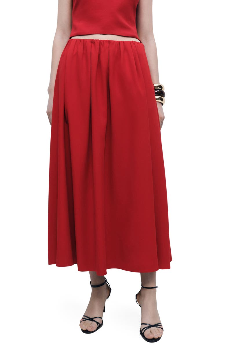 MANGO Ikura Maxi Skirt, Main, color, Bright Red
