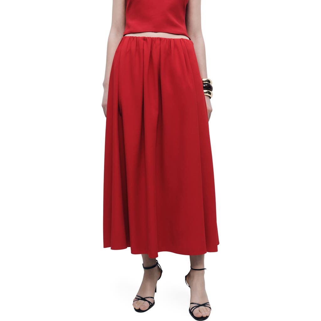 Shop Mango Ikura Maxi Skirt In Bright Red