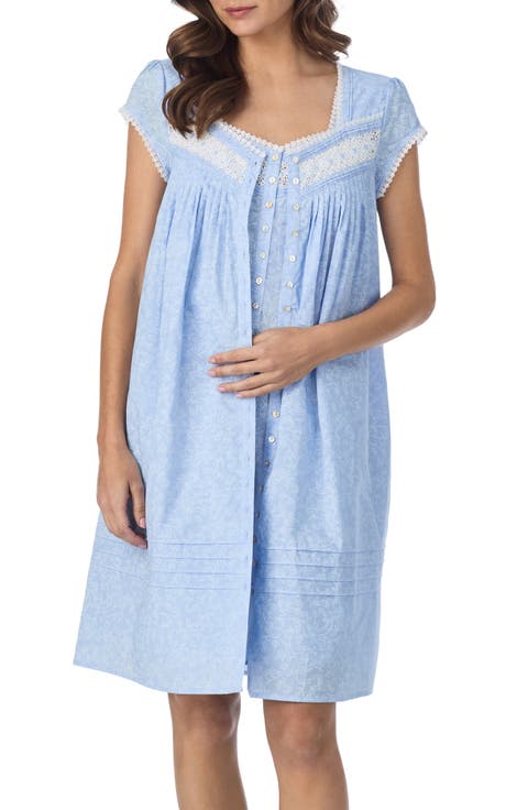 Sleeveless Short Cotton Lawn Nightgown