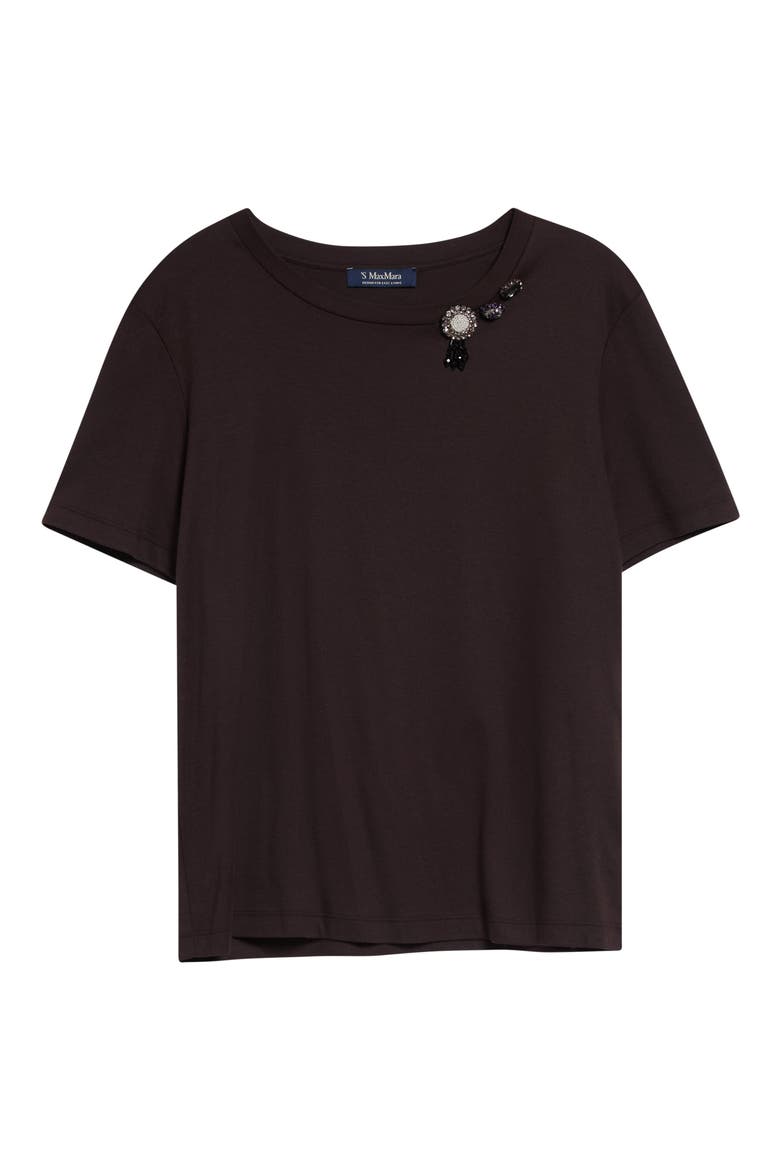 Mitico Embellished Cotton & Modal T-Shirt, Alternate, color, BROWN