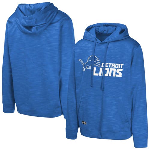 OUTERSTUFF BLUE DETROIT LIONS STREAK FLEECE PULLOVER HOODIE