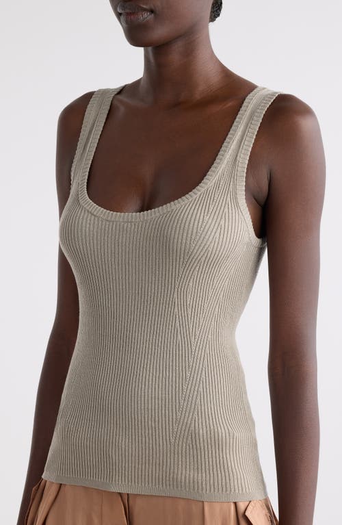 Dries Van Noten Topaz Rib Cotton Sweater Tank In Light Grey