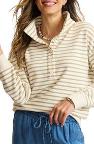 Tommy Bahama Marina Del Mar Striped Mock Neck Sweatshirt
