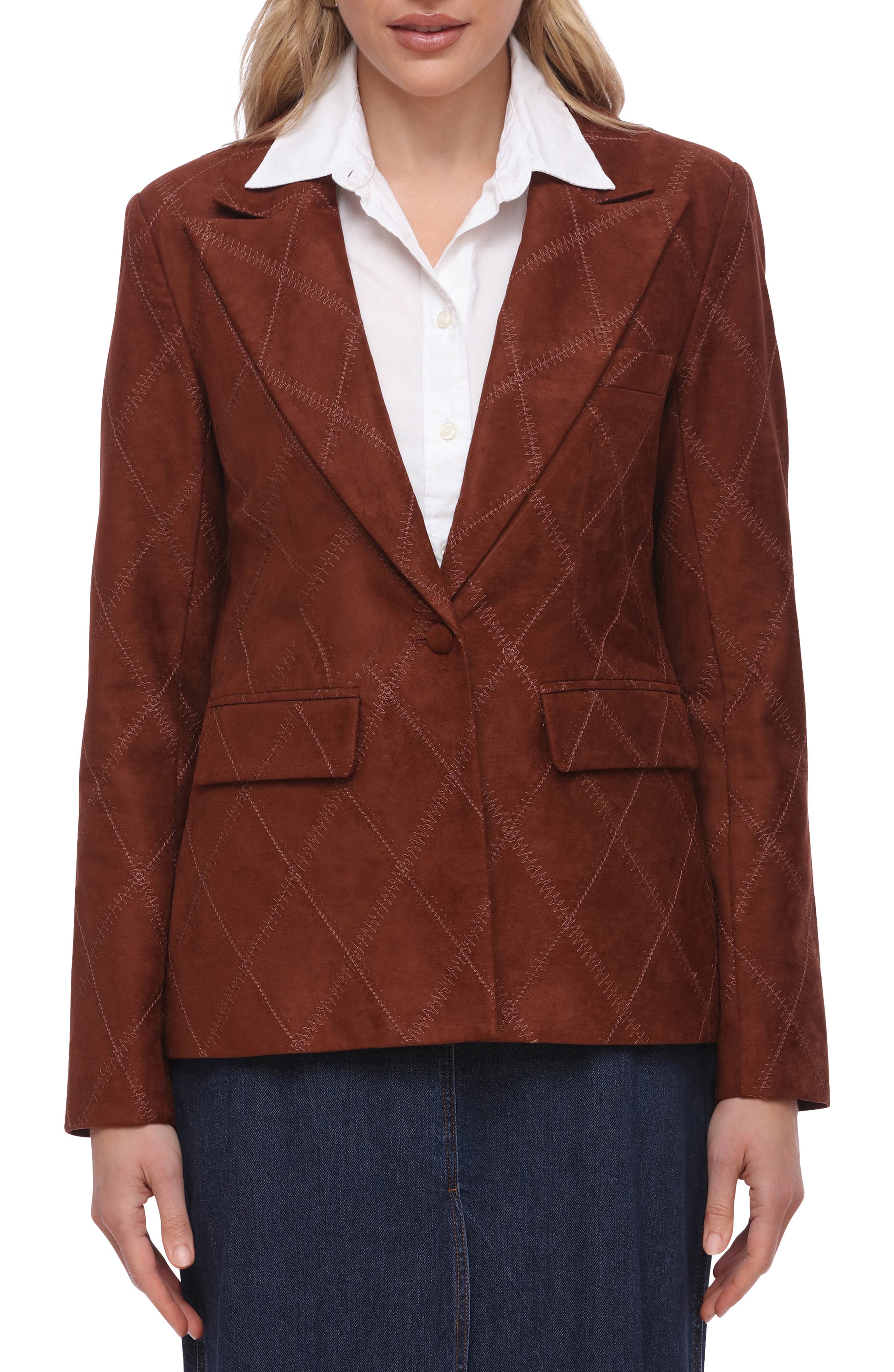 Faux Suede Blazer - image 3