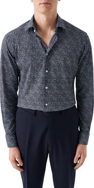 Eton Slim Fit Paisley 4Flex Fit Stretch Jersey Dress Shirt