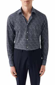 Eton Slim Fit Paisley 4Flex Fit Stretch Jersey Dress Shirt