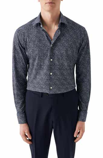 Eton Slim Fit Paisley 4Flex Fit Stretch Jersey Dress Shirt
