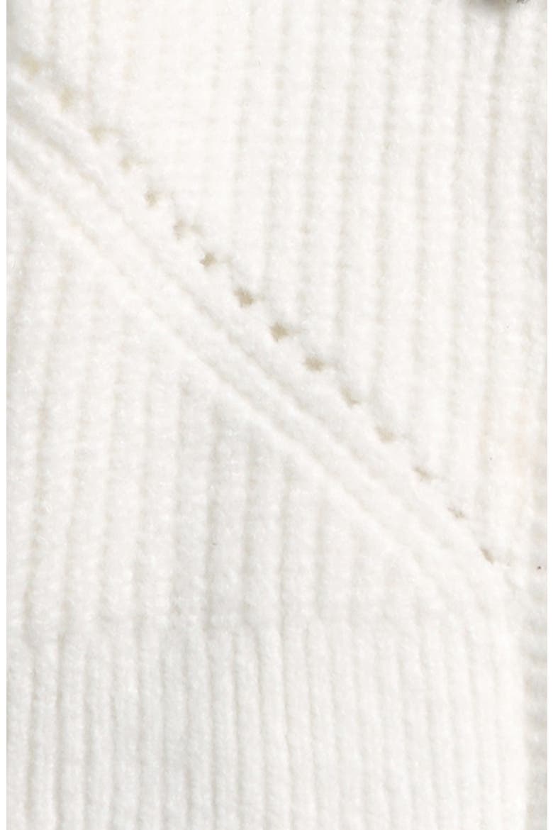 Kids' Bow Detail Ribbed Cardigan, Alternate, color, LUCENT WHITE