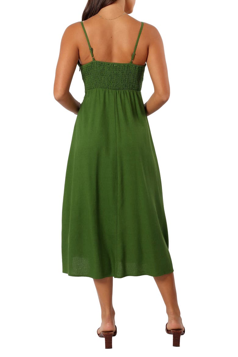 Darby Linen & Cotton Midi Sundress, Alternate, color, IBIZA GREEN