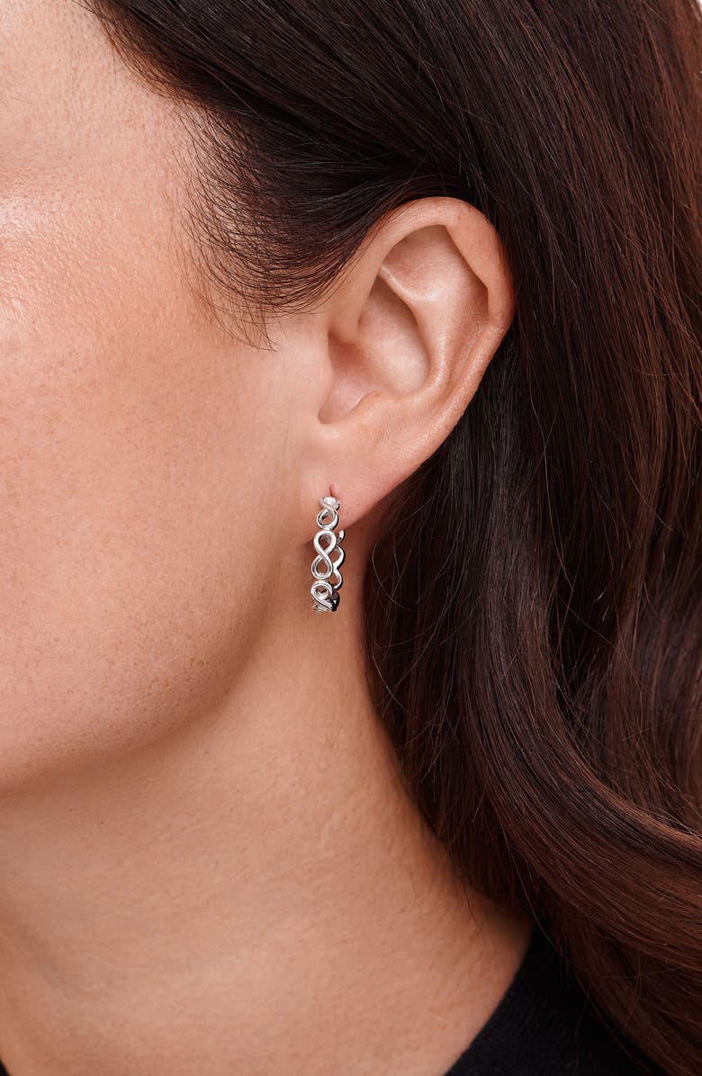 DEVATA Infinity Hoop Earrings, Alternate, color, Silver