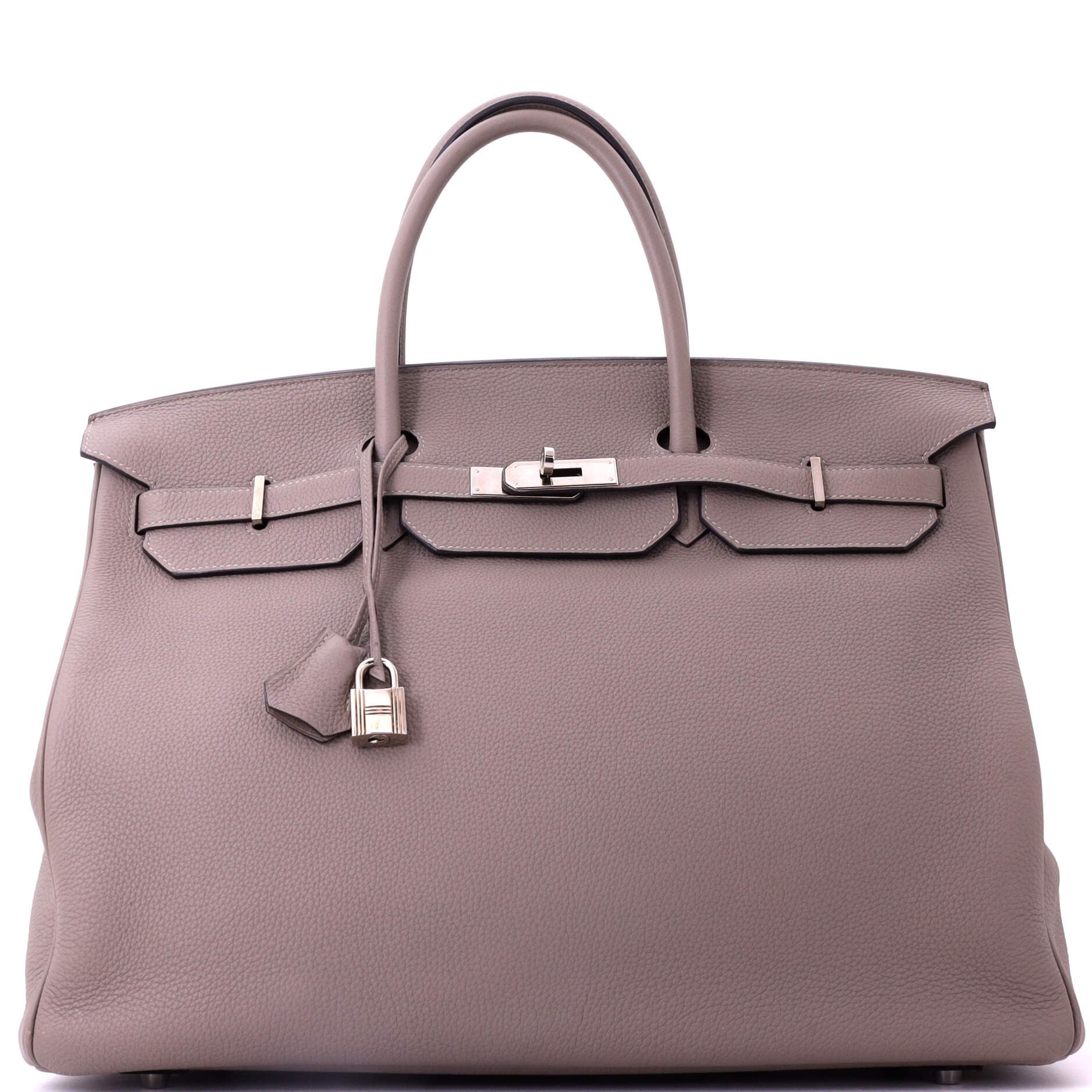 Pre-Owned Hermes Birkin Handbag Grey Togo with Palladium Hardware 40, Main, color, Gris Asphalte