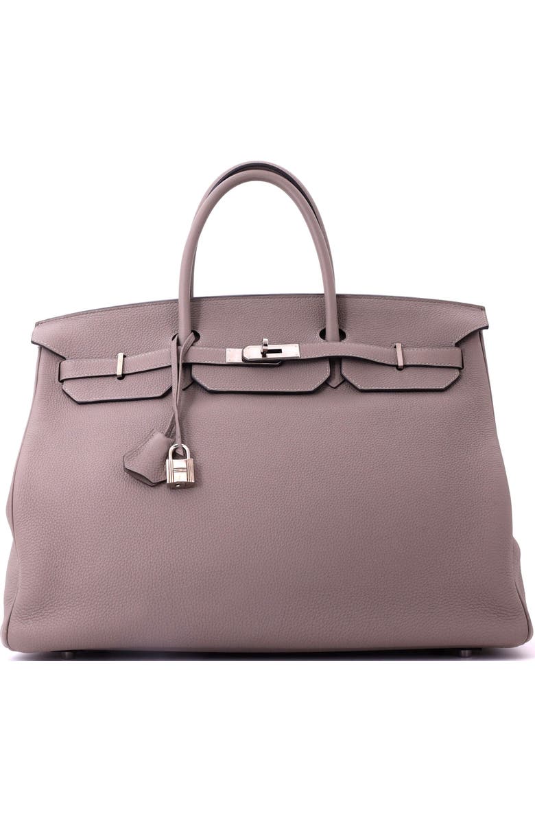 Pre-Owned Hermes Birkin Handbag Grey Togo with Palladium Hardware 40, Main, color, Gris Asphalte
