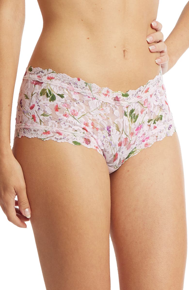 Hanky Panky Print Signature Lace Boyshorts, Alternate, color, Rise And Vines
