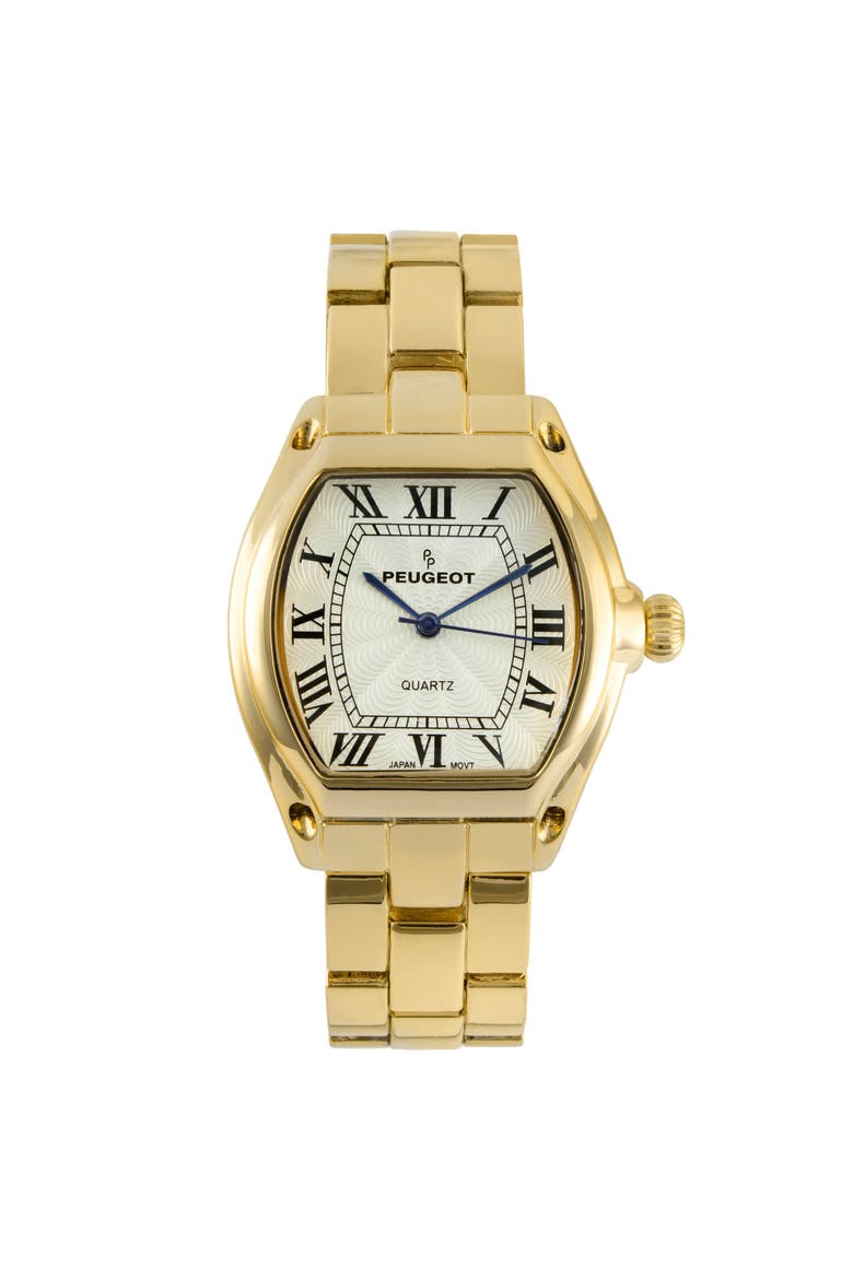 Status Roman Numeral Barrel Bracelet Watch- 36x33MM, Main, color, Gold