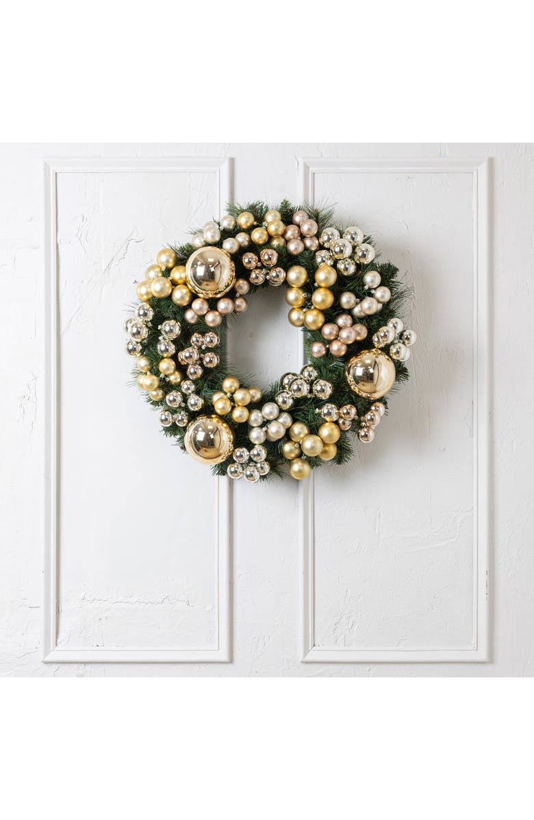 CocoBella Noelle Holiday Wreath, Main, color, Gold