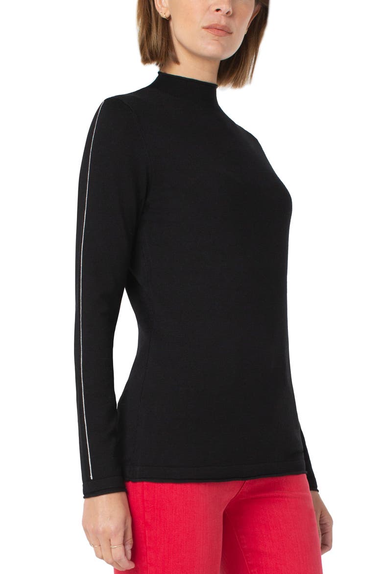 Rolled Hem Sweater, Alternate, color, BLACK